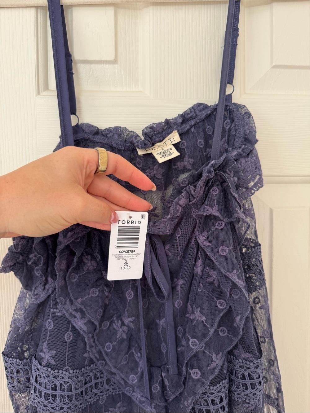 NWT Torrid Festi Lace Ruffle Top - Picture 3 of 4